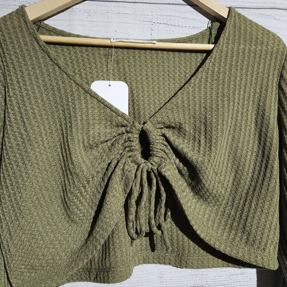 Elodie Waffle Knit Crop Top, Size XL - Picture 2 of 7